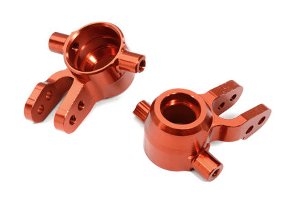 Red Billet Machined Steering Knuckles Upgrade for Traxxas 1/10 Scale Hoss 4X4
