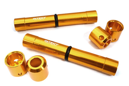 Orange Billet Machined Center Drive Shaft Upgrade Set for Axial SCX6 Crawler