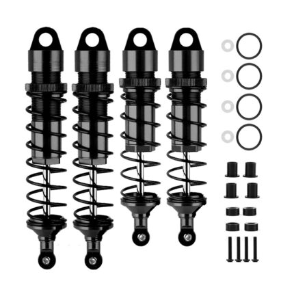 Black Alloy Machined Shock Absorber Set (4) for Traxxas 1/8 Scale Sledge Buggy