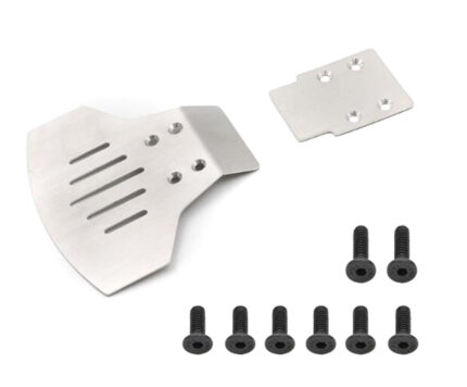 Stainless Steel Front & Rear Protection Skid Plates for Traxxas 1/10 Slash 2WD