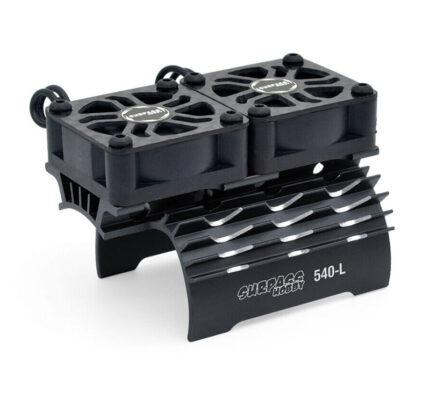 Black Surpass Alloy Heatsink with Dual Cooling Fans for 540/550 Size Motors