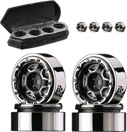 Scale Model Luggage Storage Cargo Case & Alloy Wheel Set for Axial SCX24