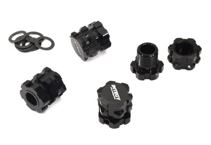 Black Billet Machined 17mm Hex Wheel Adapters for Traxxas 1/8 Scale Sledge 4WD
