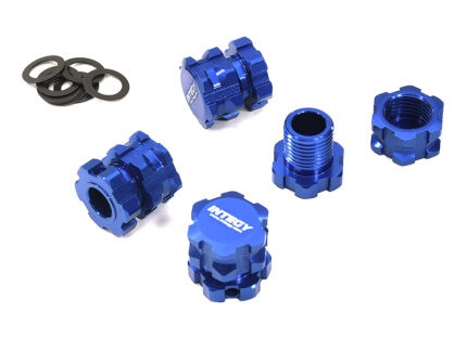 Blue Billet Machined 17mm Hex Wheel Adapters for Traxxas 1/8 Scale Sledge 4WD