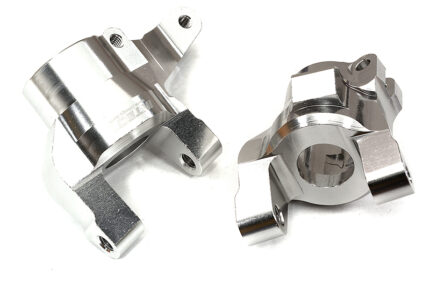 Silver Billet Machined Caster Blocks for Axial SCX6 Jeep Wrangler 1/6 Scale