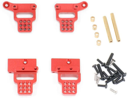 Red Alloy Machined Shock Towers (4) for Traxxas 1/18 TRX-4M RC Crawler