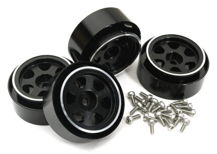 Black Alloy Machined Beadlock Wheels (4) for Traxxas 1/18 TRX-4M RC Crawler