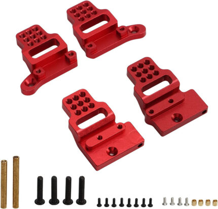 Red Alloy Machined Shock Towers (4 pcs) for Traxxas 1/18 TRX-4M Scale Crawler