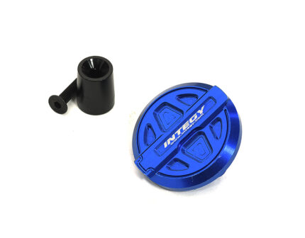 Blue Billet Machined Fuel Filler Cover Upgrade for Axial SCX6 RC Crawler