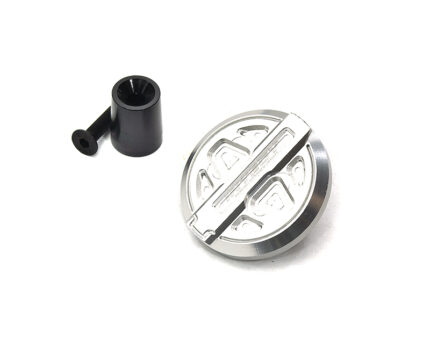 Silver Billet Machined Fuel Filler Cover Upgrade for Axial SCX6 RC Crawler