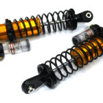 Orange Billet Machined Upgrade Piggyback Shocks Pair for Axial SCX6 Crawler