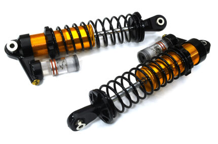 Orange Billet Machined Upgrade Piggyback Shocks Pair for Axial SCX6 Crawler