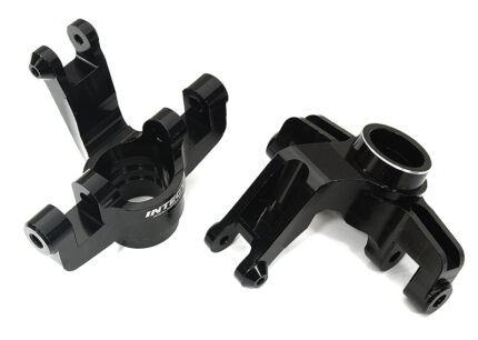 Black Machined Aluminum Steering Knuckles for Arrma 1/10 Kraton 4X4 4S V2 BLX