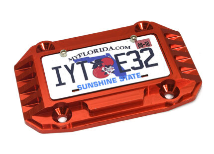 Realistic Red License Plate with Alloy Frame for Axial 1/6 SCX6 RC Cars