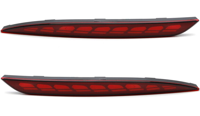 Red Housing Full LED Rear Bumper Fog Reflex Lamp for Tesla Model 3 - Image 1