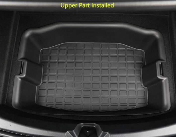 Black TPE Rear Trunk Double Deck Storage Trays 2 Levels for Tesla 17-23 Model 3 - Image 4
