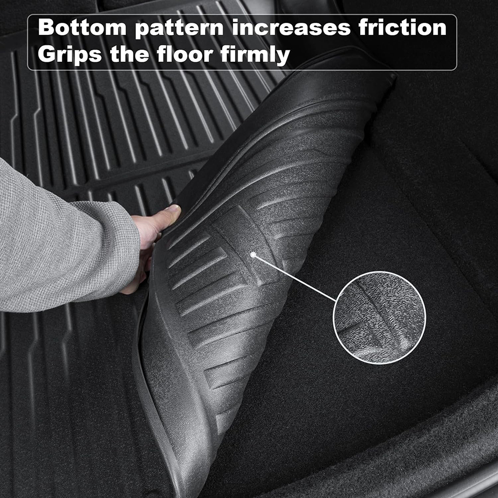 Black TPE Plastic Large Trunk Mat w/ Pattern for Tesla 24 Model 3 - Image 5