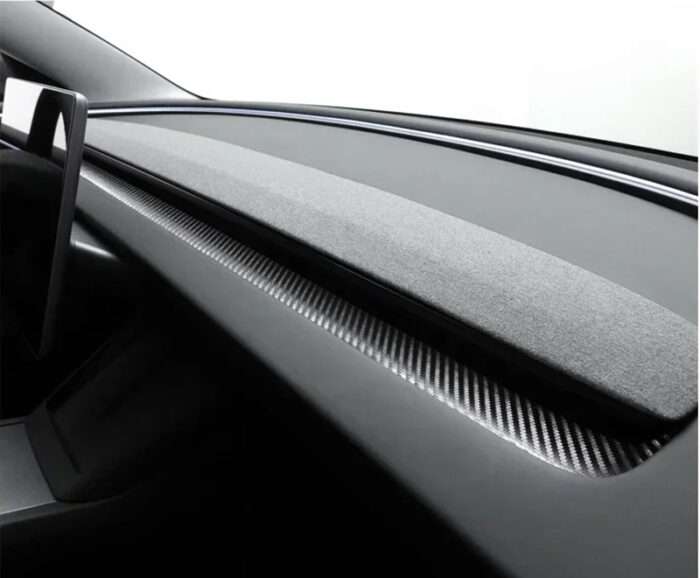 Matte Carbon ABS Dashboard Long Trim Panel for Tesla 24 Model 3 - Image 2