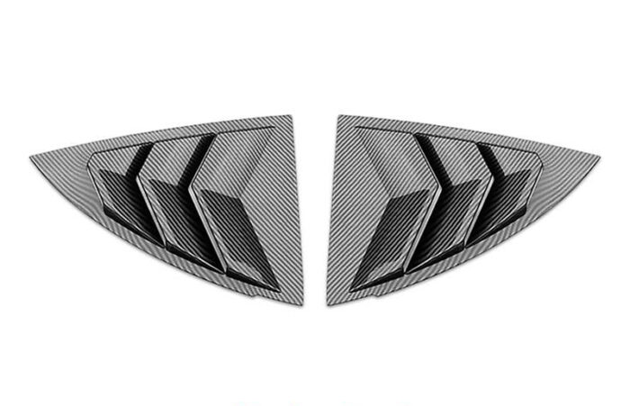 Glossy Carbon ABS Rear Side Corner Window Covers for Tesla 17-23 Model 3 - Image 1