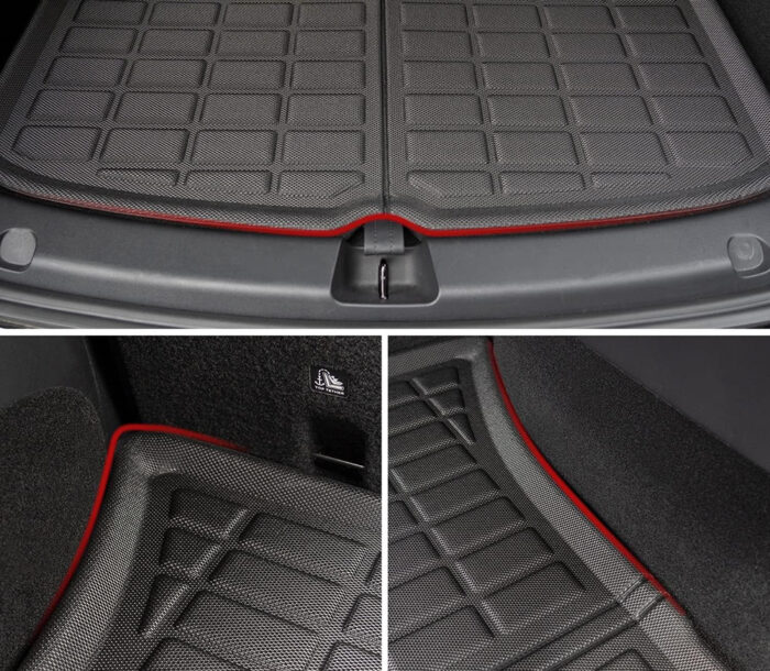Black TPE 3D Molded Rear Large Trunk Mat for Tesla 20-24 Model Y 5 Seats - Image 3
