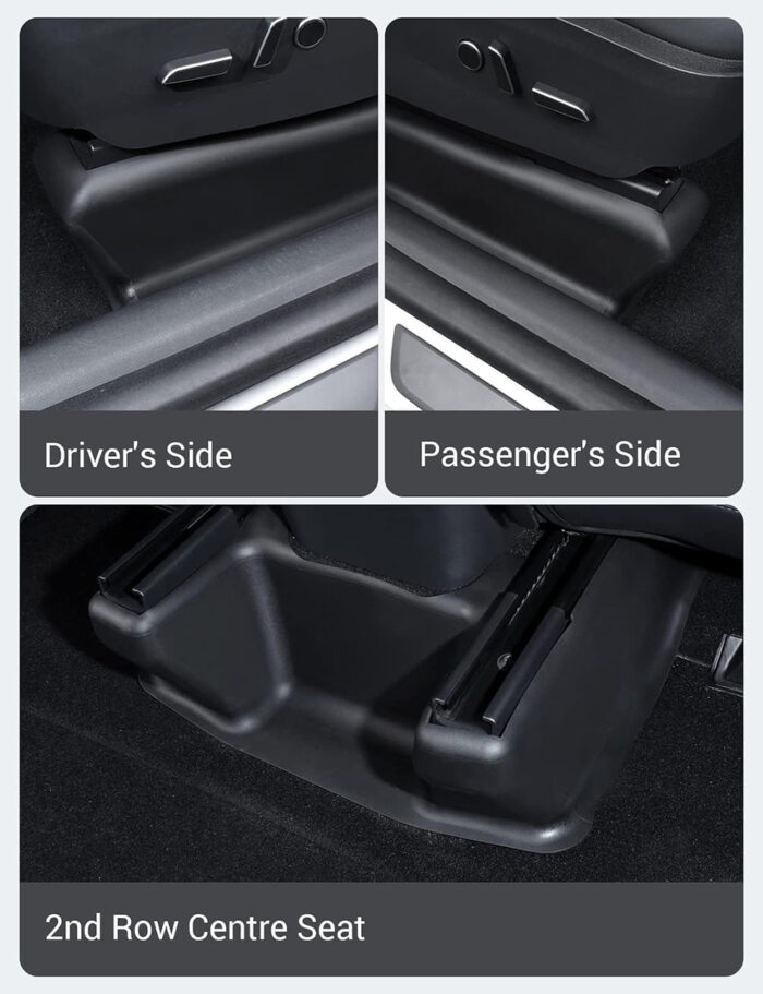 Black TPE 5pcs Set Underseat + Door Sill Protector for Tesla 20-24 Model Y - Image 2