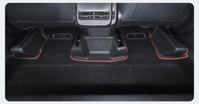 Black TPE 5pcs Set Underseat + Door Sill Protector for Tesla 20-24 Model Y - Image 3