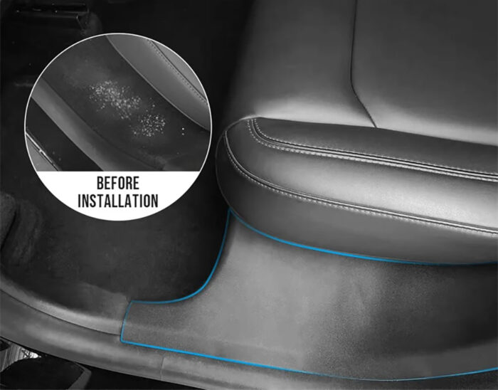 Black TPE 5pcs Set Underseat + Door Sill Protector for Tesla 20-24 Model Y - Image 4