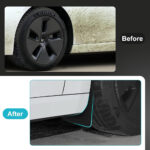 Black TPE Front & Rear Mudguards for Tesla 21-23 Model 3 - Image 3