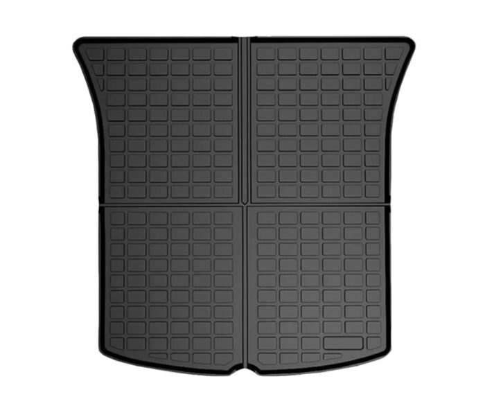 Black TPE Plastic Large Trunk Mat w/ Pattern for Tesla 20-24 Model Y 5 Seats - Image 1