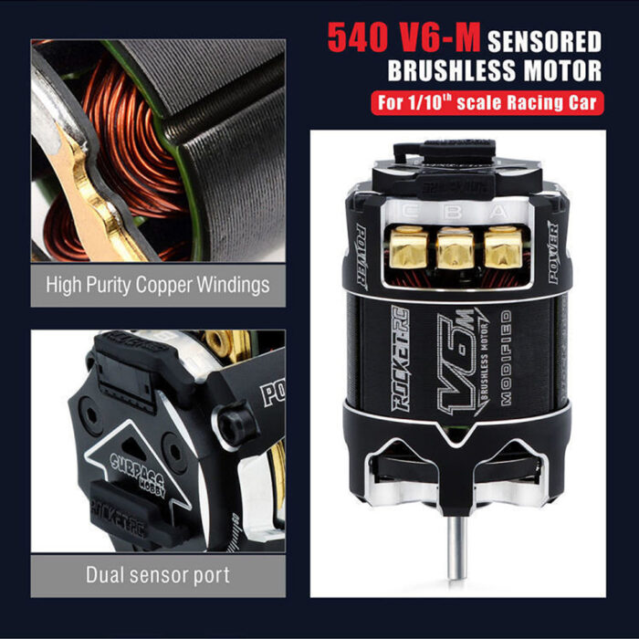 Rocket-RC V6M Modified 8.5T Lightweight Sensored Brushless Motor - Image 2
