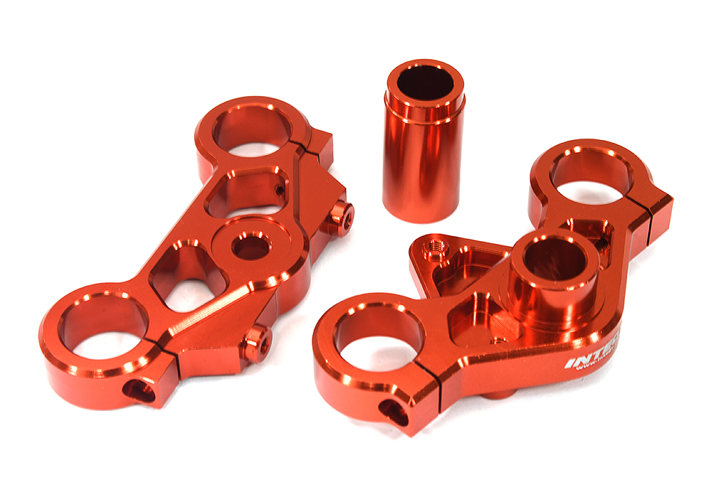C33610RED Billet Machined Triple Clamp Set for Losi 1/4 Promoto-MX Motorcycle - Image 1