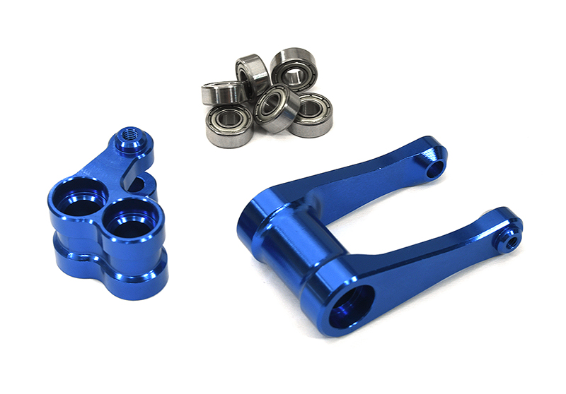 C33628BLUE Knuckle & Pull Rod w/ 4X10mm Bearings for Losi 1/4 Promoto-MX Motorcycle - Image 1