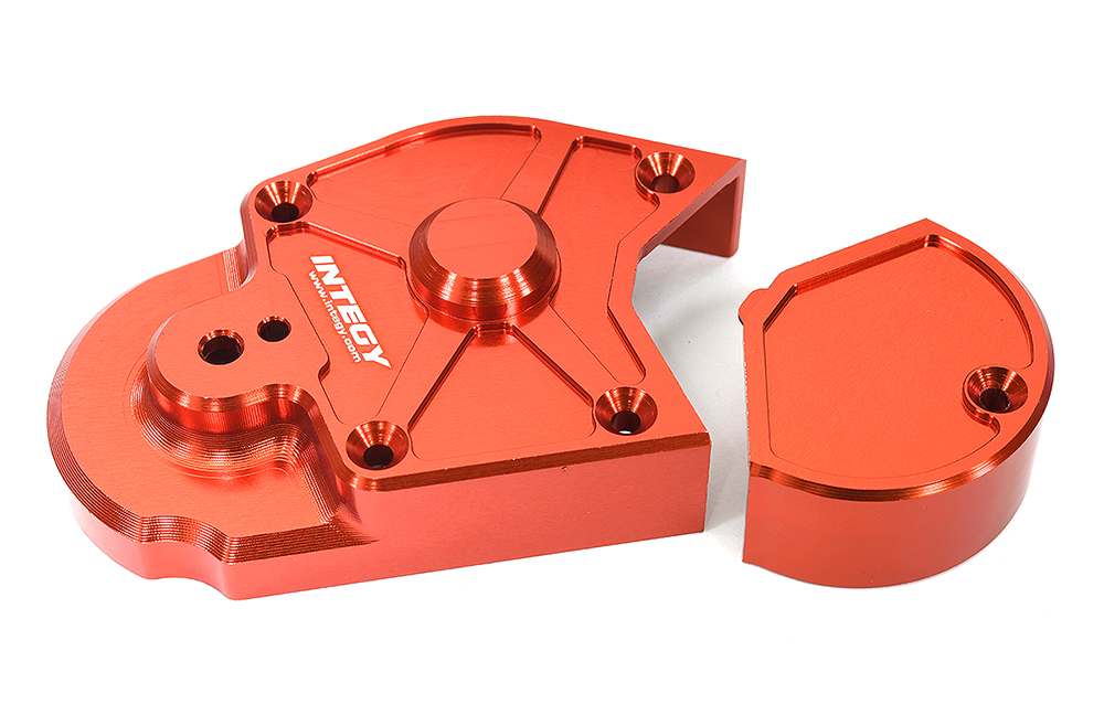 C33646RED Billet Machined Transmission Housing Set for Losi 1/4 Promoto-MX Motorcycle - Image 1