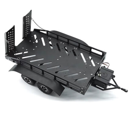 Machined Alloy Flatbed Dual Axle Car Trailer Kit for 1/16-to-18 RC 420x210x85mm