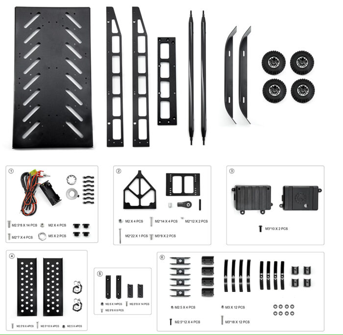 Machined Alloy Flatbed Dual Axle Car Trailer Kit for 1/16-to-18 RC 420x210x85mm - Image 6