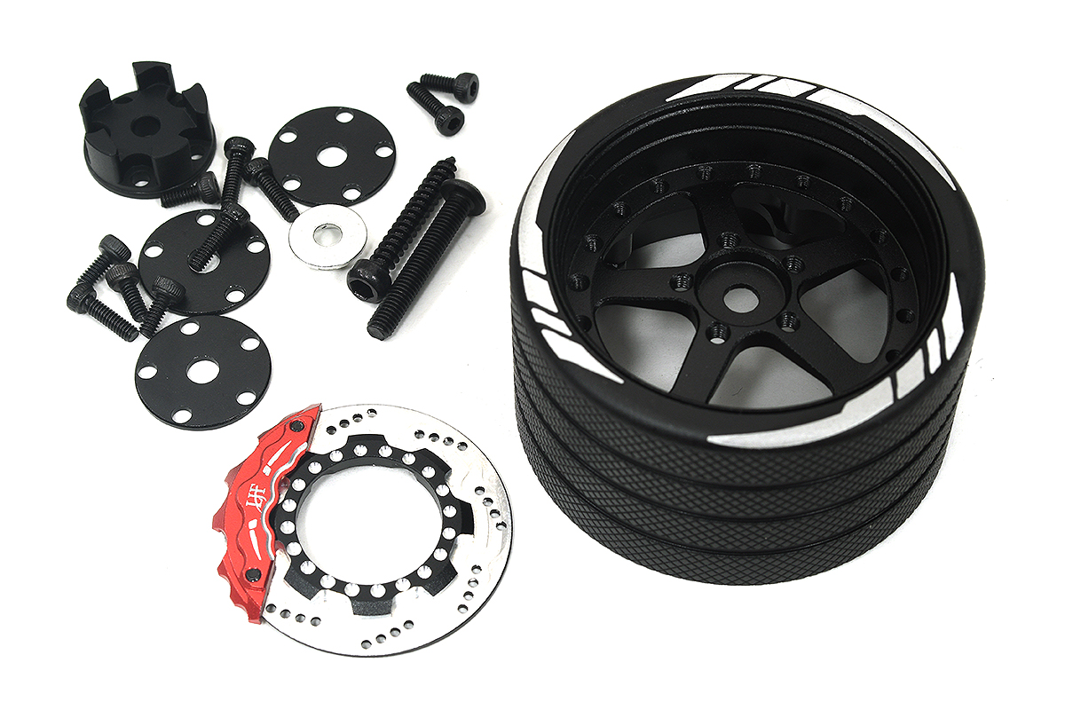 C33899 Alloy 5 Spoke Silver Steering Wheel Upgrade for Flysky NB4 Controller - Image 1