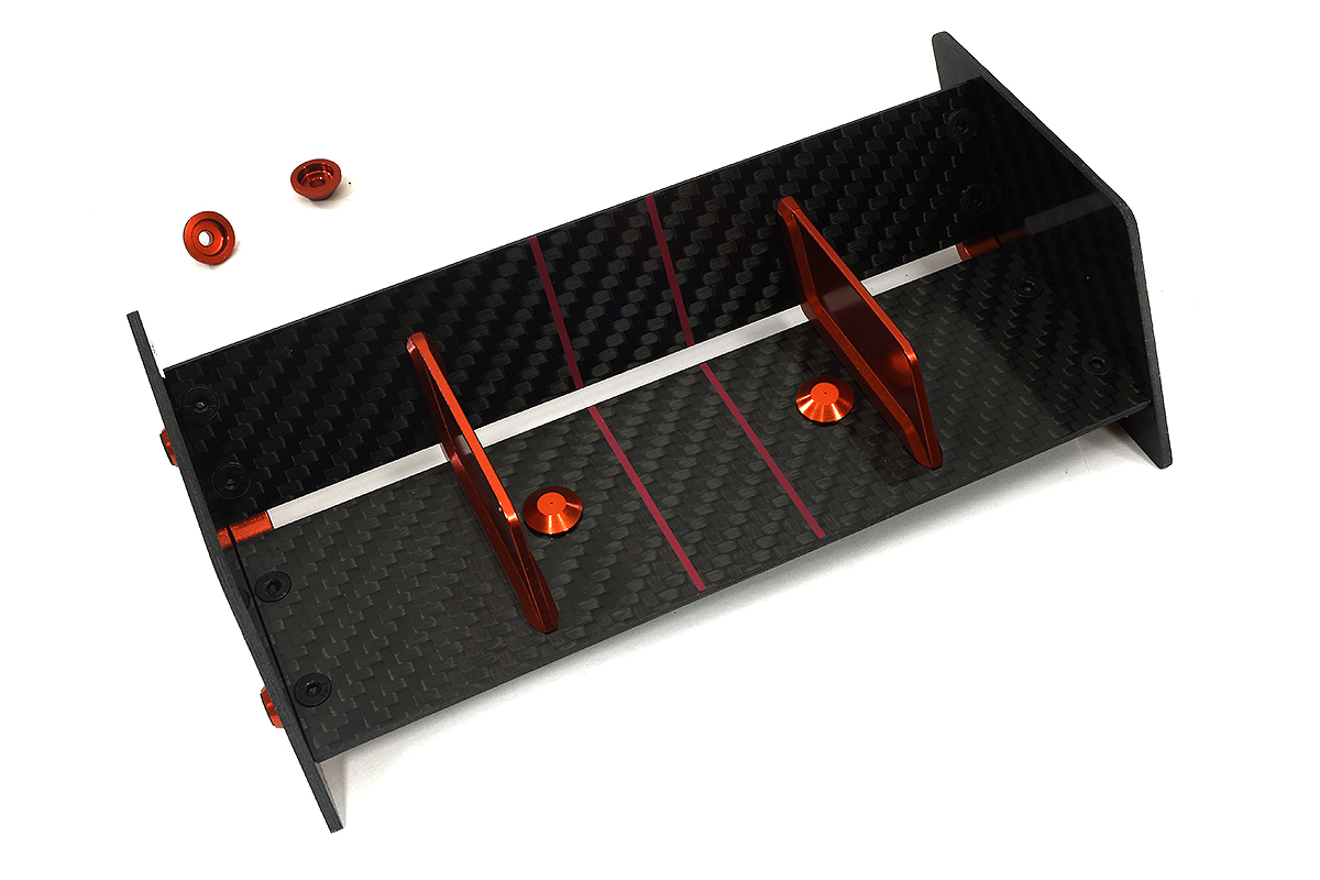 C34125RED Carbon Fiber Rear Aero Wing Kit for Traxxas Bandit 2WD 2417 - Image 1