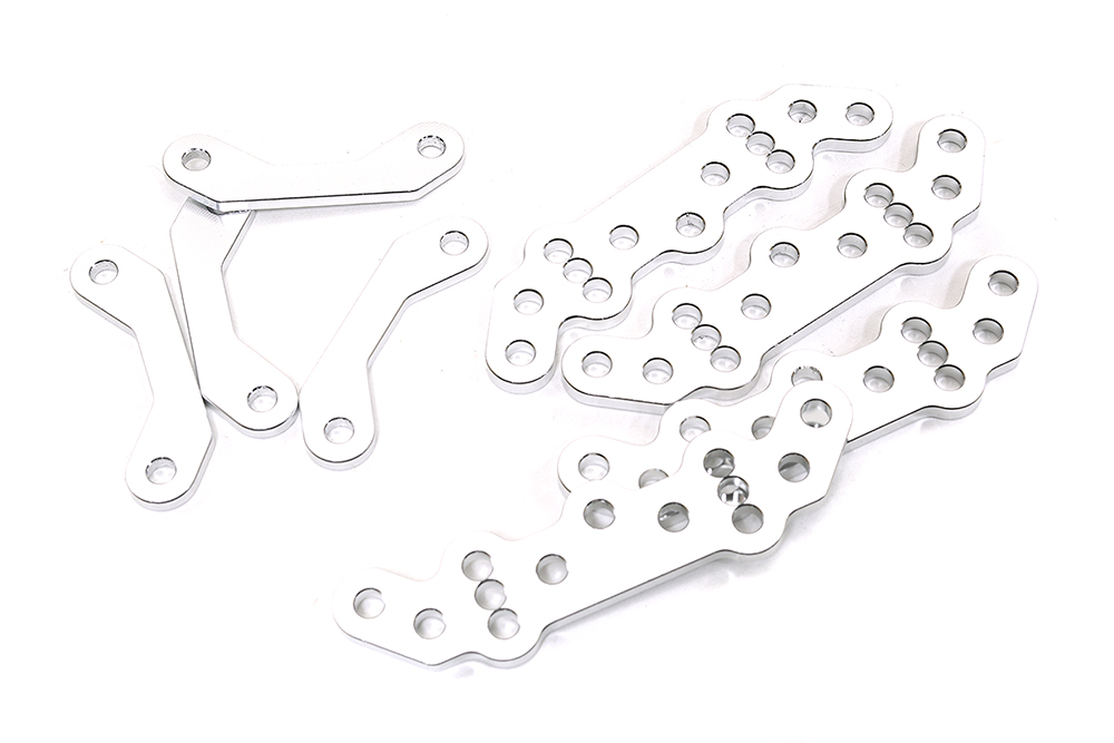 C34215SILVER Shock Mounting Adapter Plates for Tamiya Super Clod Buster - Image 1