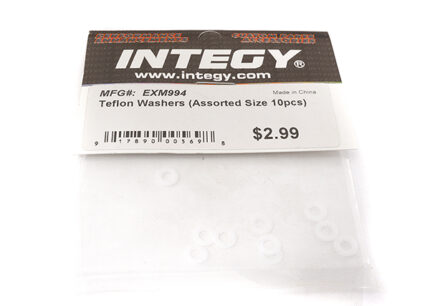 Assorted Sizes Telfon Washers Set, 10 Pieces - Durable White Shims