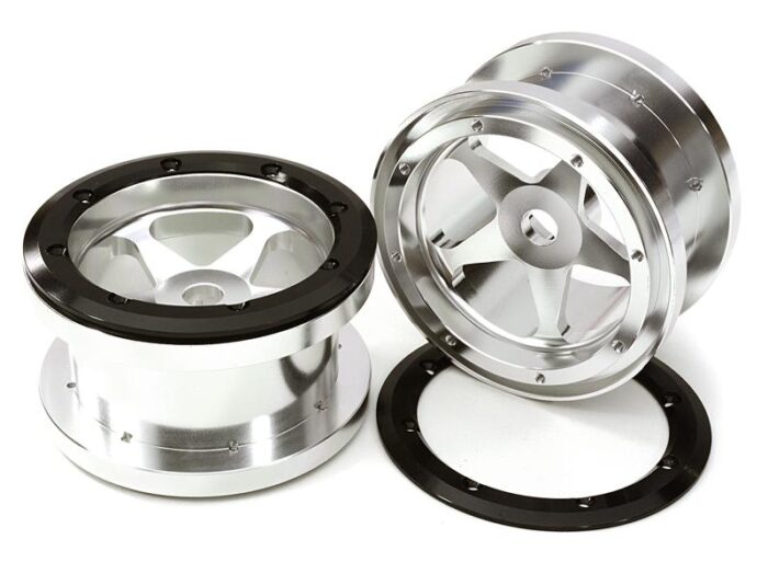 CNC Machined 5 Spoke Beadlock 2.2 Wheels (2) for Axial Ridgecrest & Wraith 2.2 - Image 1