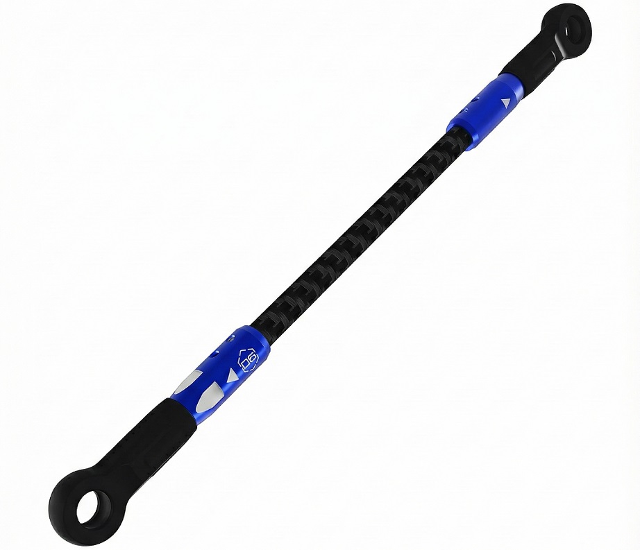 SAK-D6824BU Steering C-FRP Turnbuckle 74mm for Auper D6 BLUE - Image 1