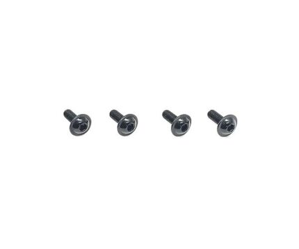 Square R/C M3 x 8mm Aluminum Button Head Hex Screws (Flanged) Black (4 pcs)