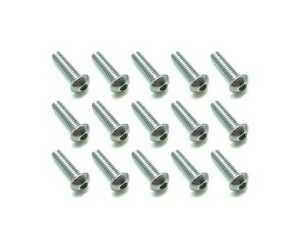 Square R/C M3 x 8mm Stainless Steel Button Head Hex Screws (15 pcs.)