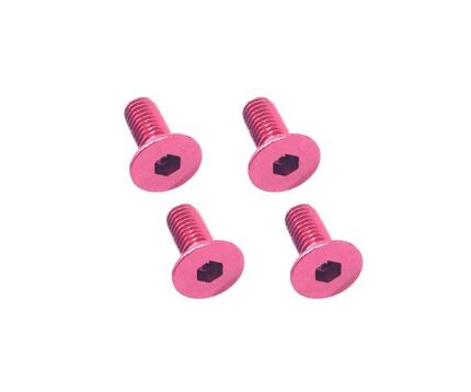 Square R/C M3 x 8mm Aluminum Flat Head Hex Screws (Red) 4 pcs.