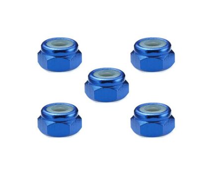 Square R/C 4mm Aluminum Lock Nuts (Blue) 5 pcs.