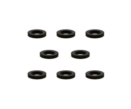Square R/C M3 Aluminum Ball Stud Washers, 1mm Thick (Black) 8 pcs.