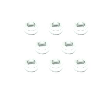 Square R/C M3 Aluminum Ball Stud Washers, 2.5mm Thick (Silver) 8 pcs.