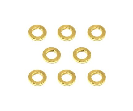 Square R/C M3 Aluminum Ball Stud Washers, 0.75mm Thick (Gold) 8 pcs.