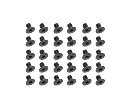 Square R/C M3 x 5mm Black Steel Flat Head Hex Screws (30 pcs.)