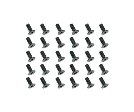 Square R/C M3 x 8mm Black Steel Flat Head Hex Screws (30 pcs.)